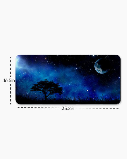 Night Landscape With Tree Desk Mat