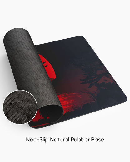 Samurai Standing Front Setting Sun Desk Mat