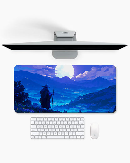 Serene Night Landscape Desk Mat