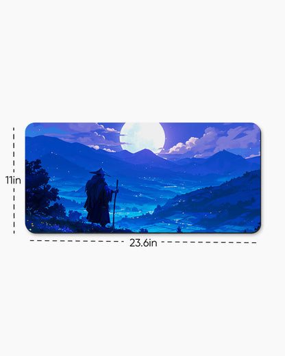 Serene Night Landscape Desk Mat