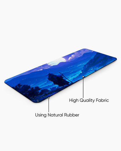 Serene Night Landscape Desk Mat
