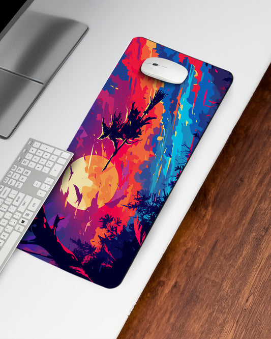 Woman Floated Air Front Moon Desk Mat