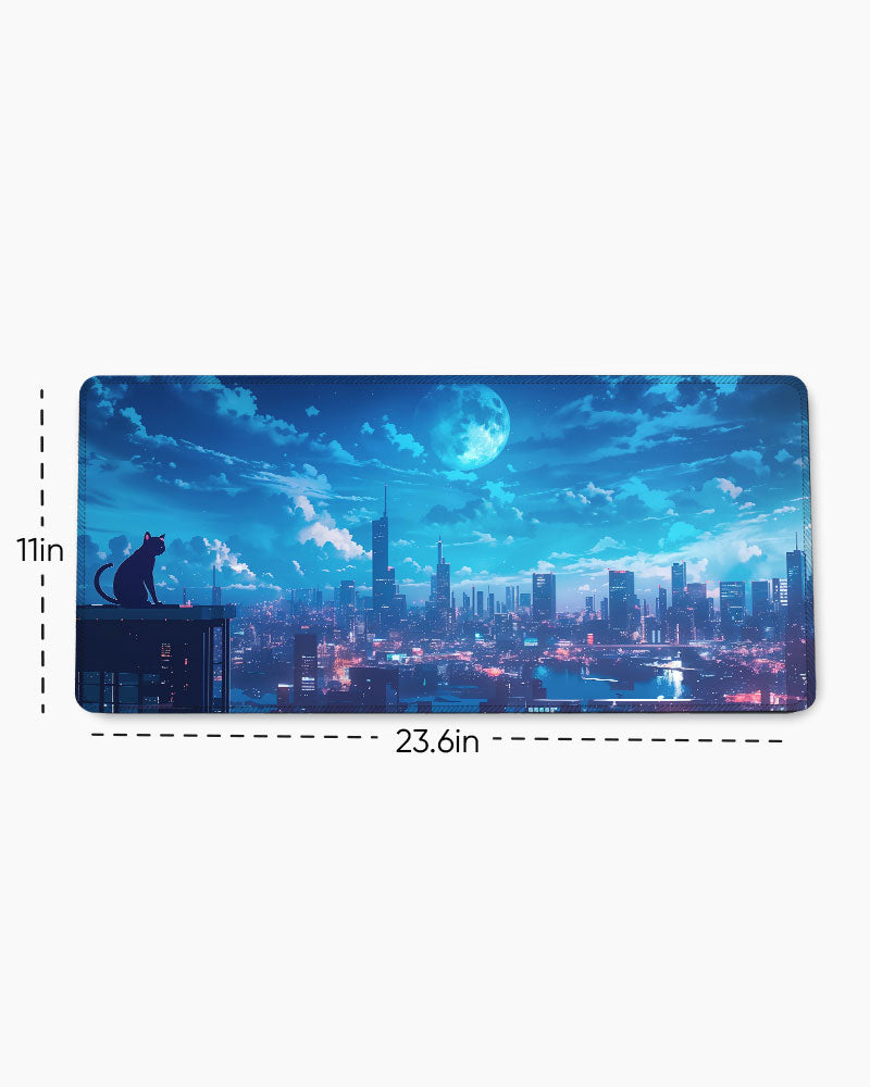 Anime Night Sky Illustration Desk Mat