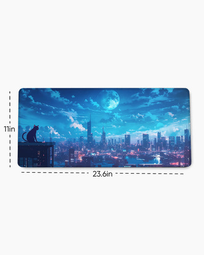 Anime Night Sky Illustration Desk Mat