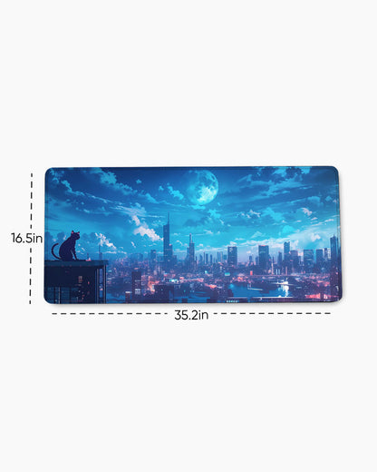 Anime Night Sky Illustration Desk Mat