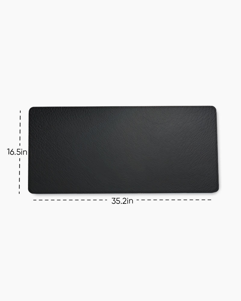 Black Leather Texture Desk Mat