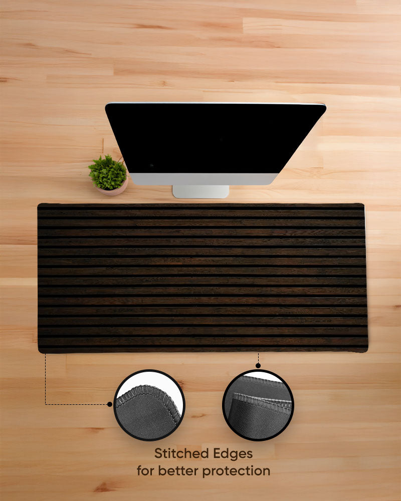 Dark Walnut Wood Desk Mat