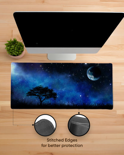 Night Landscape With Tree Desk Mat