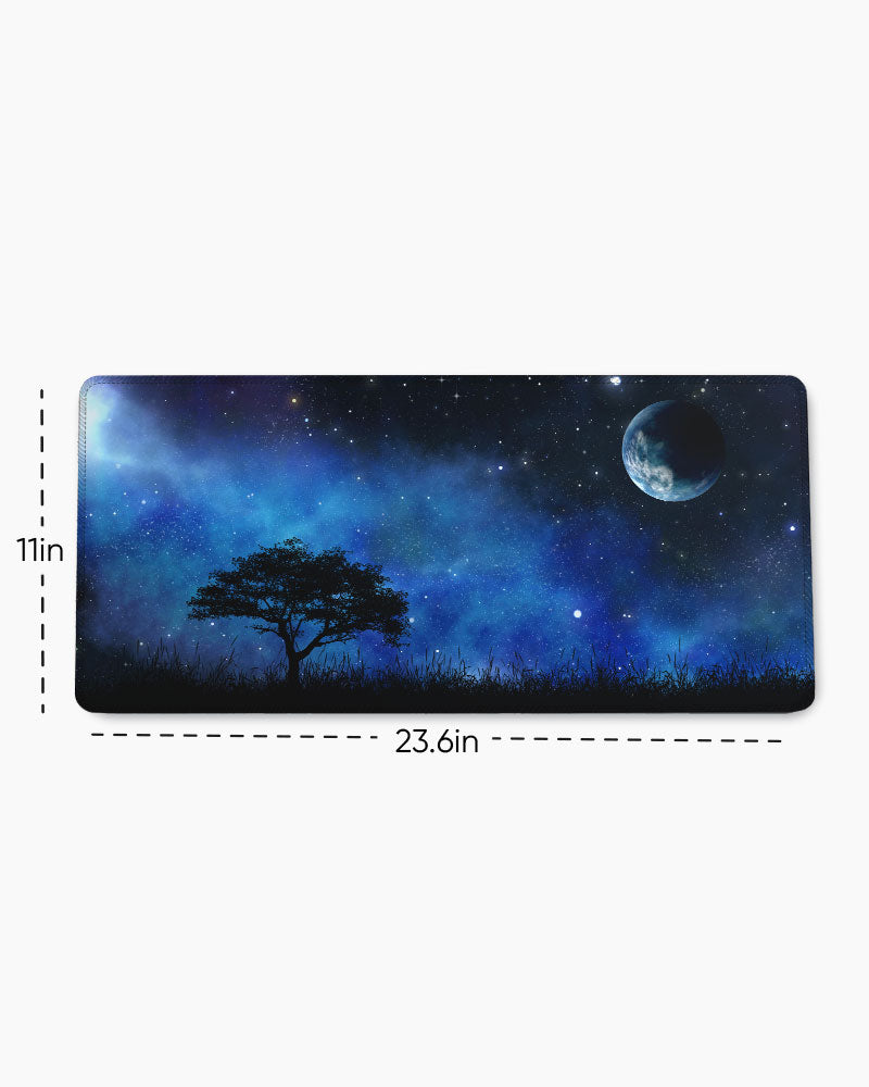 Night Landscape With Tree Desk Mat