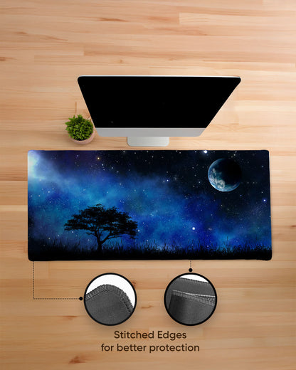 Night Landscape With Tree Desk Mat
