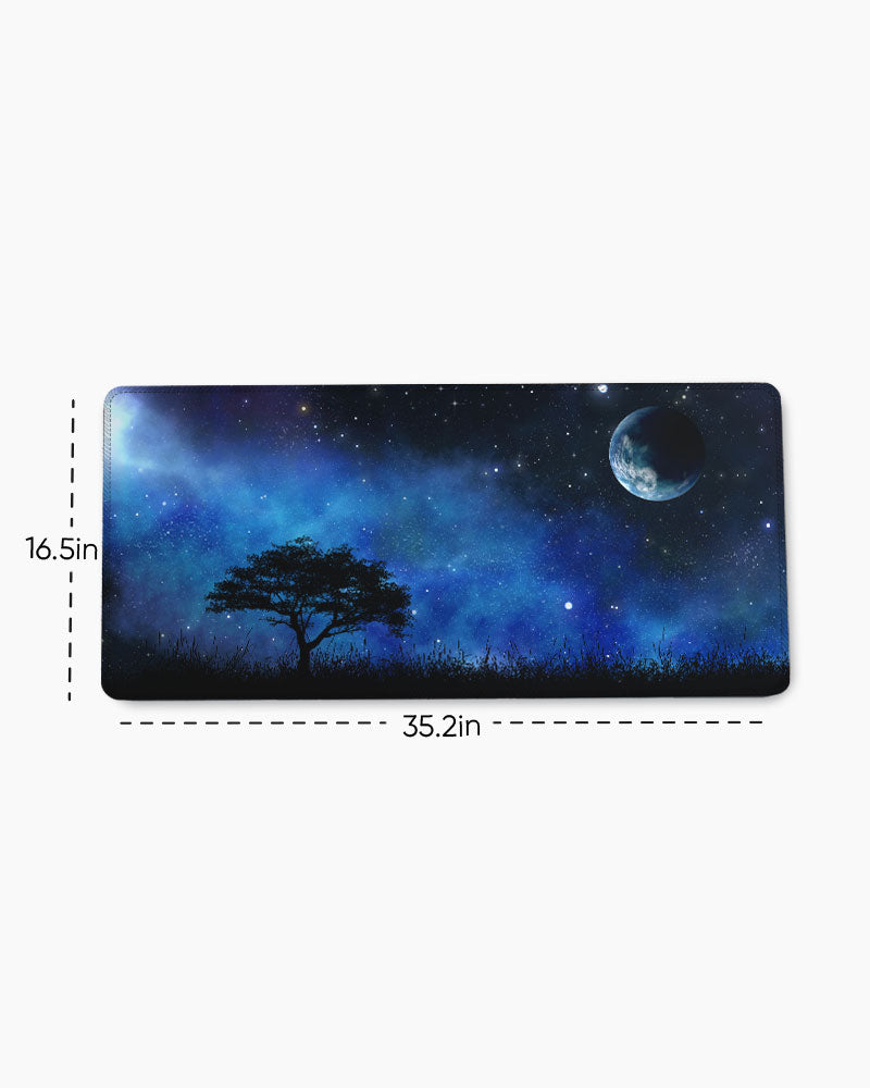 Night Landscape With Tree Desk Mat