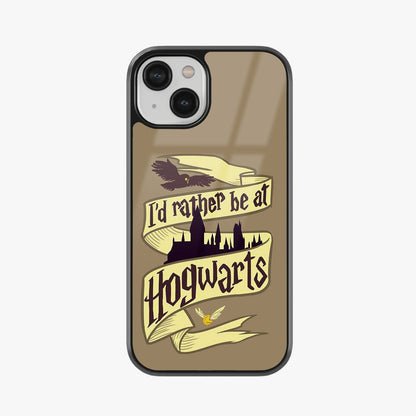 I'd Rather Be at Hogwarts Glass Case