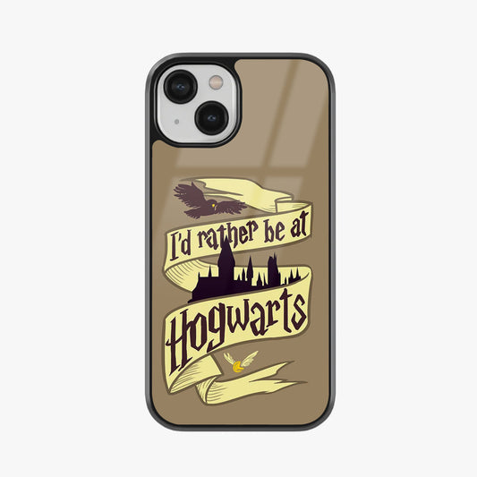 I'd Rather Be at Hogwarts Glass Case