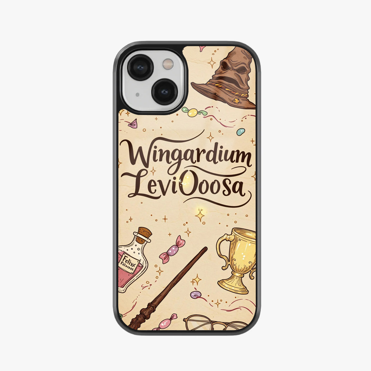 Wingardium LeviOosa Spell & Icons Glass Case