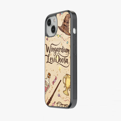Wingardium LeviOosa Spell & Icons Glass Case