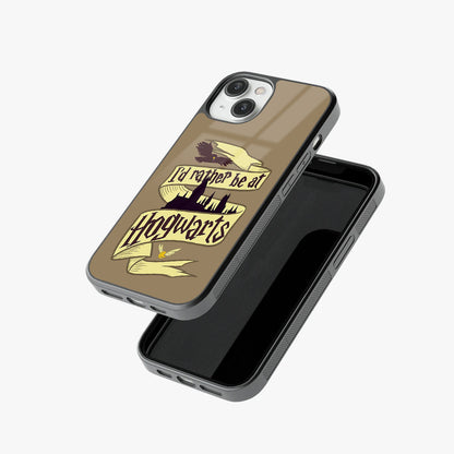 I'd Rather Be at Hogwarts Glass Case