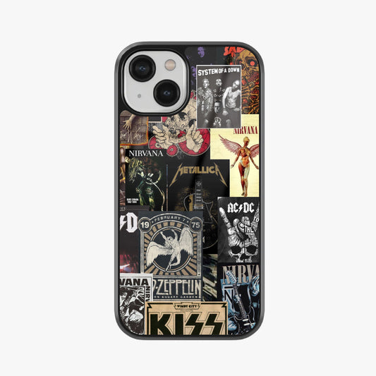 Classic Rock Legends Collage Glass Case