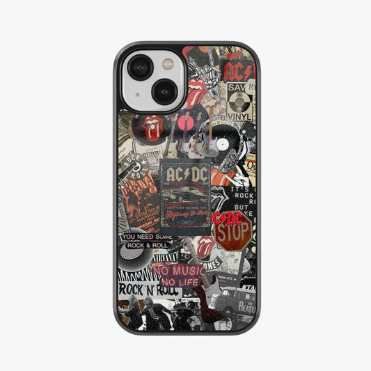 AC/DC Rock Legends Collage Glass Case
