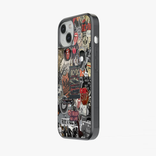 AC/DC Rock Legends Collage Glass Case
