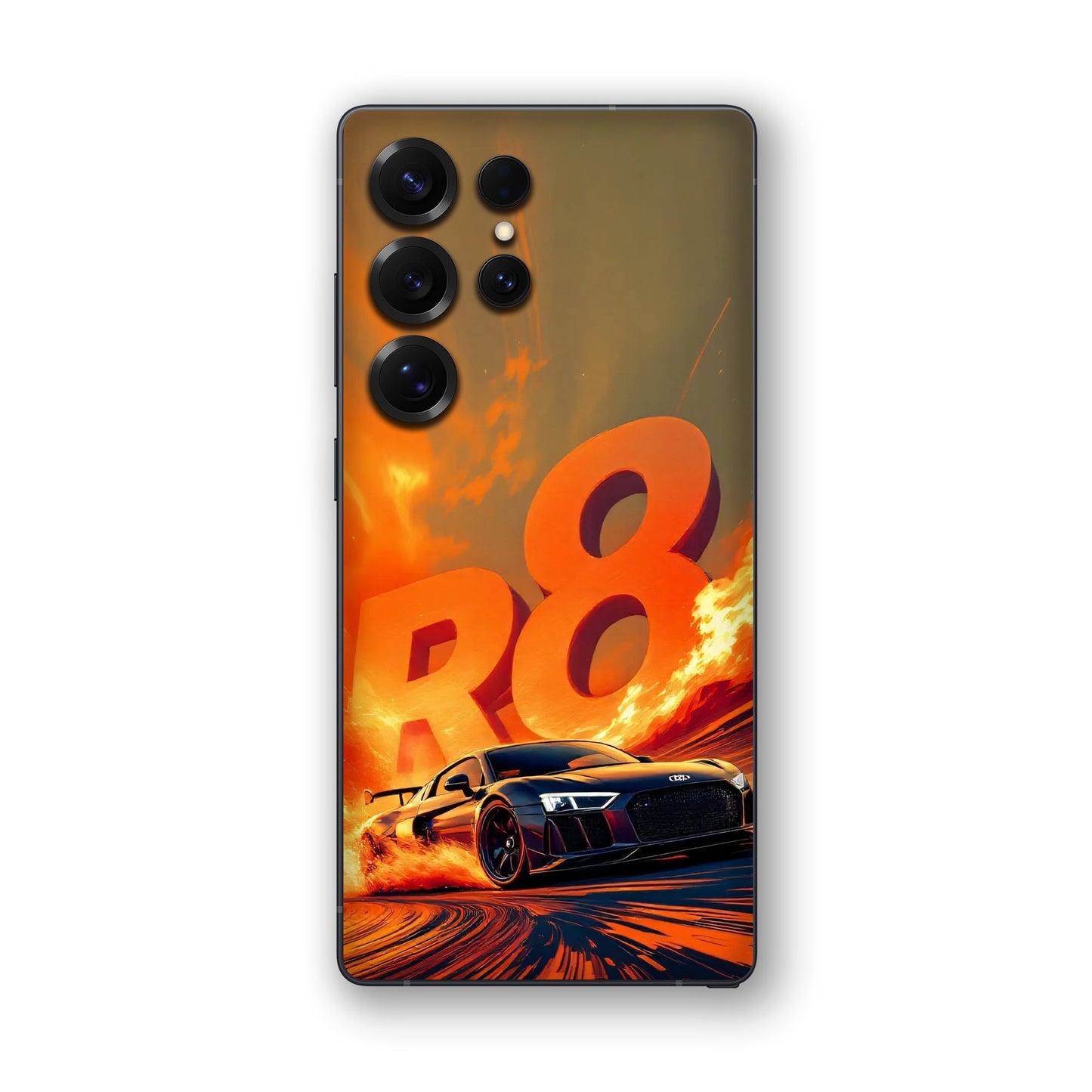 Audi R8 Supercar Fire Flame Design Mobile Skin