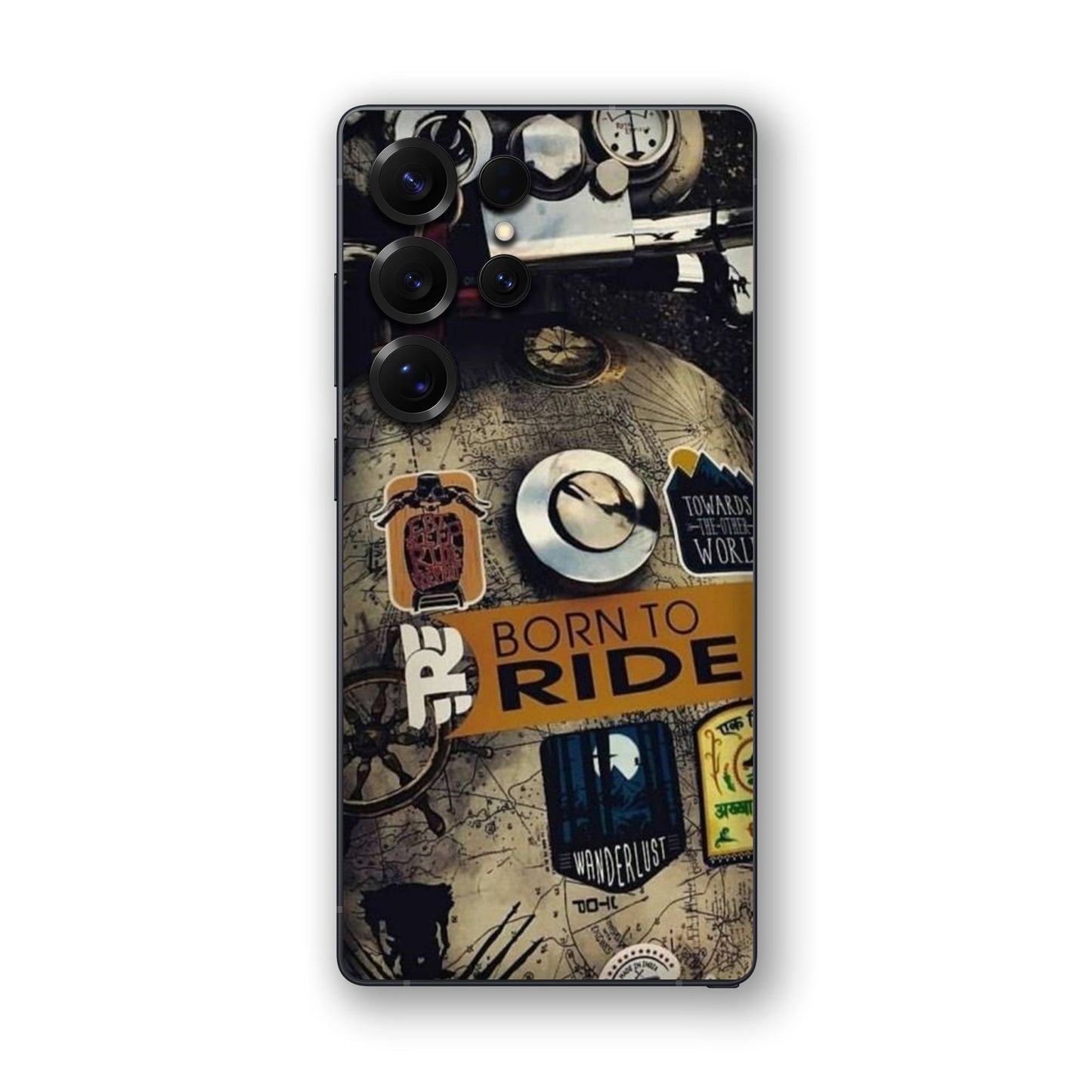 Born to Ride World Map Mobile Skin