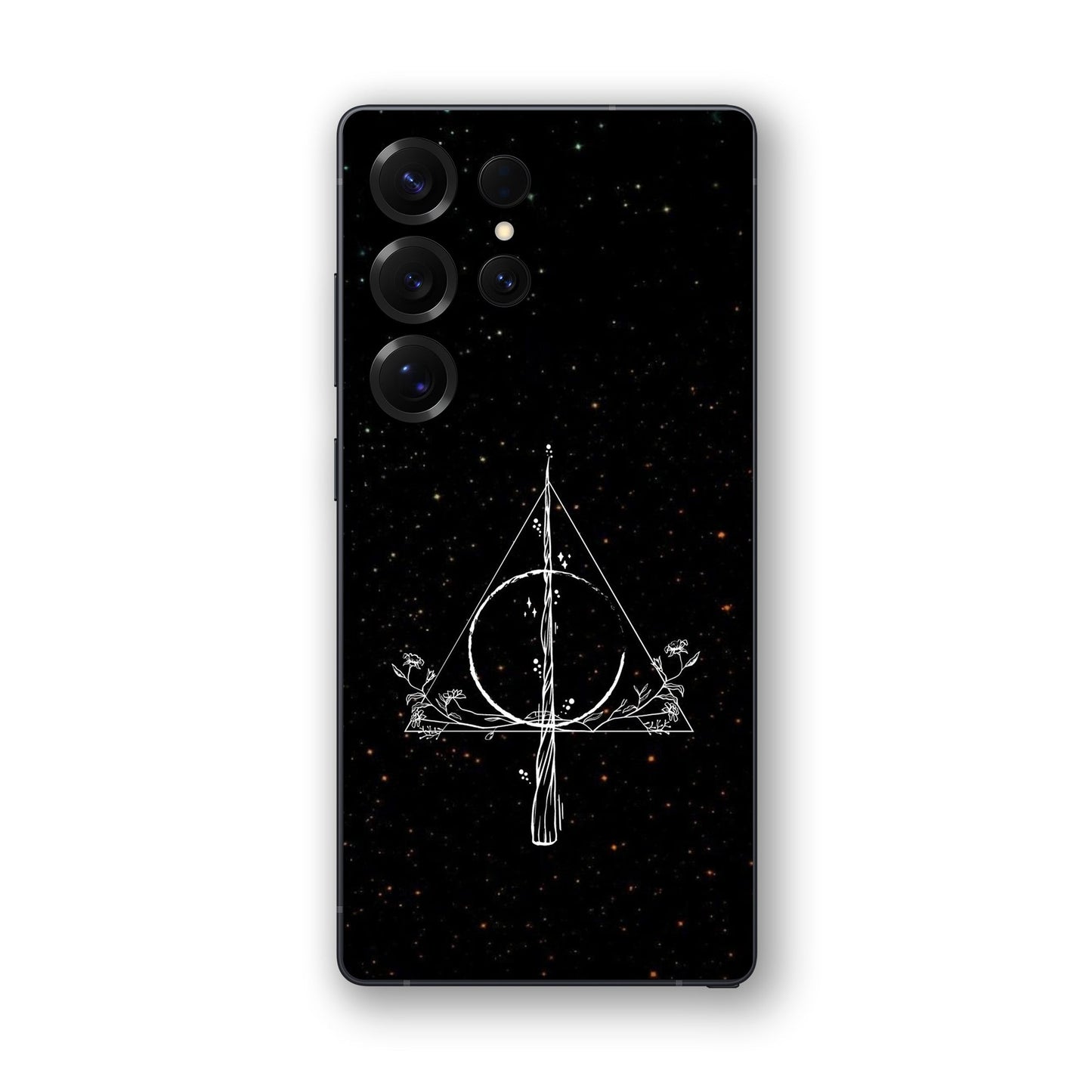 Floral Deathly Hallows Mobile Skin