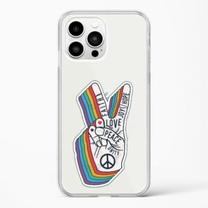 Love Peace Crystal Clear Transparent Case
