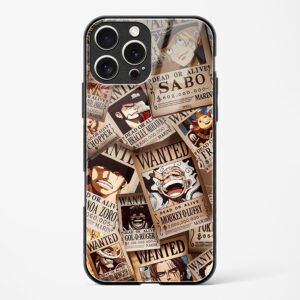 One Piece Wanted Poster Collage Glass Case