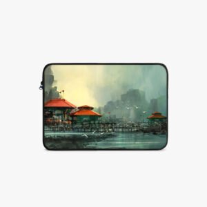 Beautiful Harbor Fishing Village Landscape Laptop - MacBook Sleeve