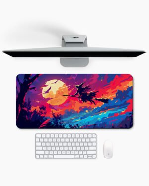 Witch Woman Floated Air Front Moon Desk Mat