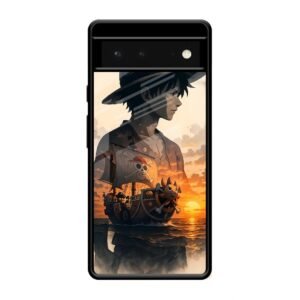 One Piece-inspired Silhouette Art Glass Case for Google Pixel 6