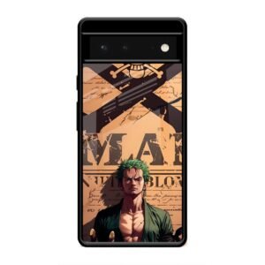 Pirate Hunter Zoro Wanted Poster Glass Case for Google Pixel 6