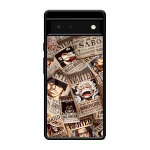 One Piece Wanted Poster Collage Glass Case for Google Pixel 6
