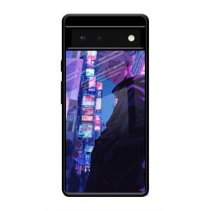 Neon City Streets Glass Case for Google Pixel 6