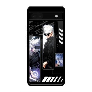 Gojo Satoru Character Montage Glass Case for Google Pixel 6a