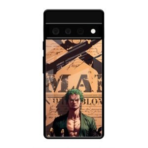 Pirate Hunter Zoro Wanted Poster Glass Case for Google Pixel 6 Pro