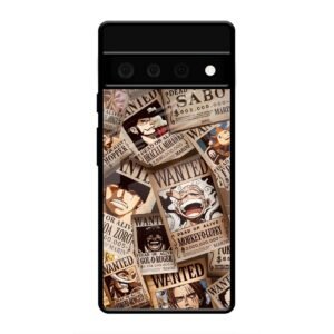 One Piece Wanted Poster Collage Glass Case for Google Pixel 6 Pro