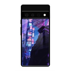 Neon City Streets Glass Case for Google Pixel 6 Pro