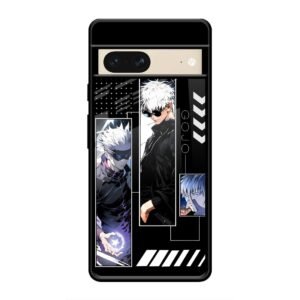 Gojo Satoru Character Montage Glass Case for Google Pixel 7