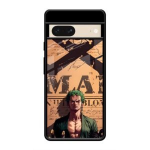 Pirate Hunter Zoro Wanted Poster Glass Case for Google Pixel 7