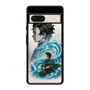 Water Dragon Warrior Glass Case for Google Pixel 7