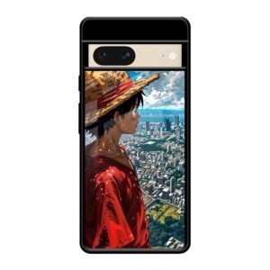 Straw Hat Overlooking the City Glass Case for Google Pixel 7