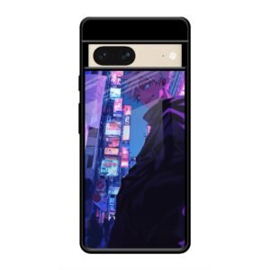 Neon City Streets Glass Case for Google Pixel 7