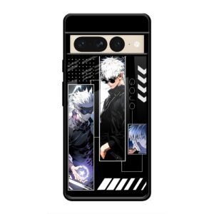Gojo Satoru Character Montage Glass Case for Google Pixel 7 Pro