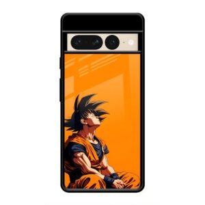 Contemplative Goku in Orange Glass Case for Google Pixel 7 Pro
