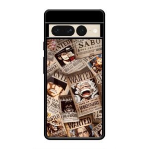 One Piece Wanted Poster Collage Glass Case for Google Pixel 7 Pro