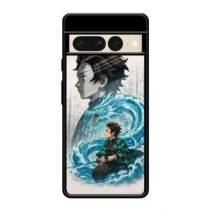 Water Dragon Warrior Glass Case for Google Pixel 7 Pro