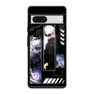 Gojo Satoru Character Montage Glass Case for Google Pixel 8A