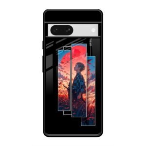 Samurai at Sunset Glass Case for Google Pixel 8A