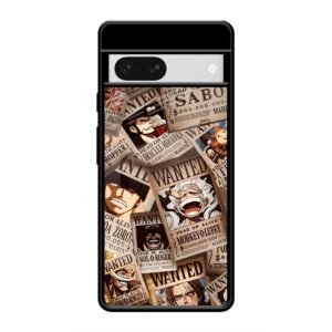 One Piece Wanted Poster Collage Glass Case for Google Pixel 8A